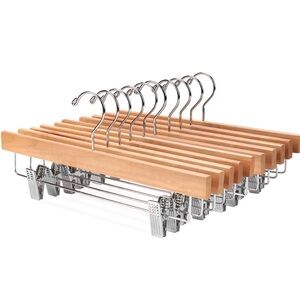 Wooden Clothes Hangers with Clips (ct. 5)